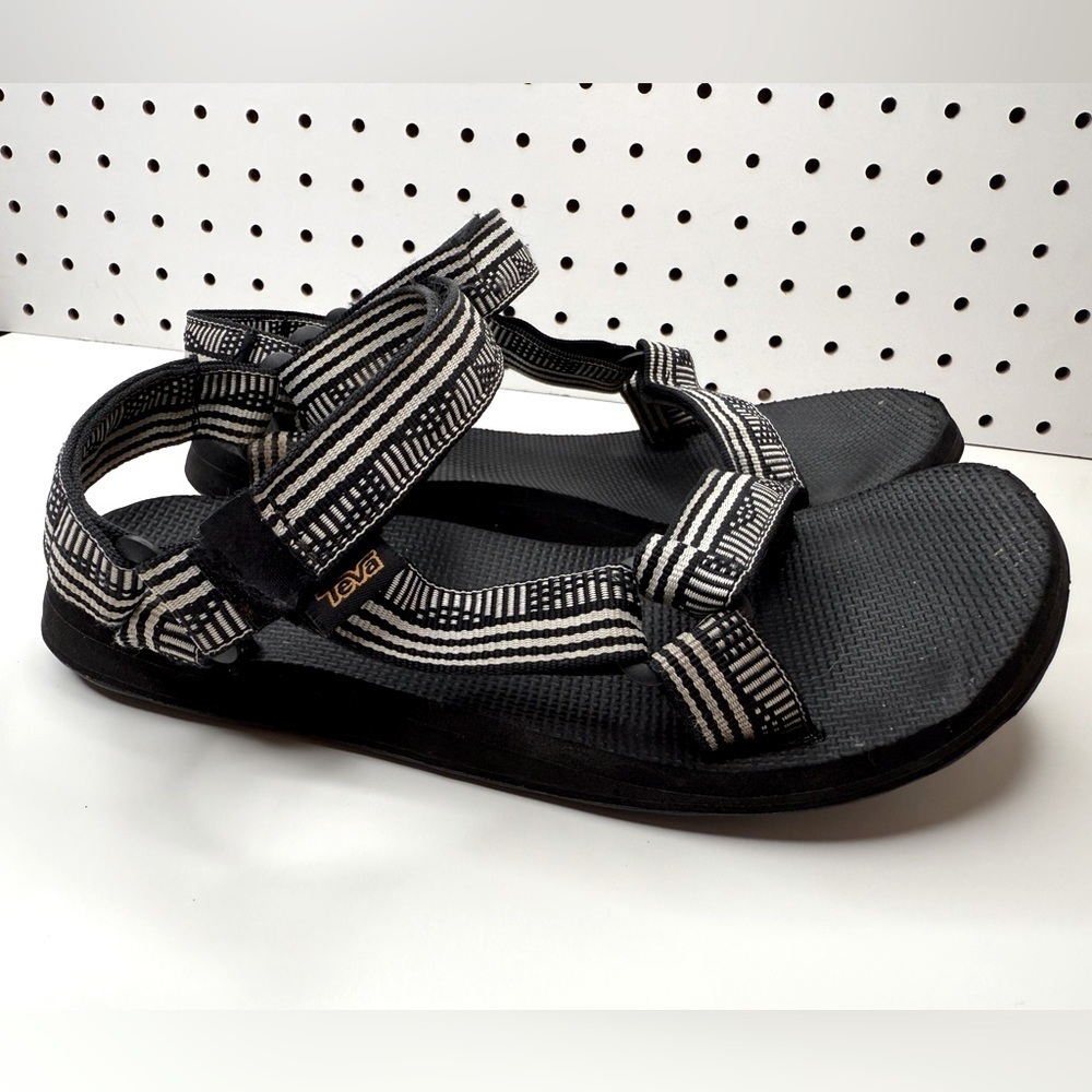 Teva Original Universal Sport Sandals Women’s 7 Black and White Geometric Print